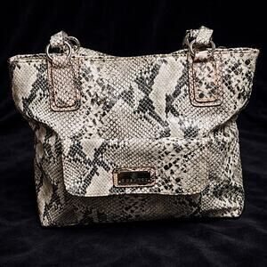 White Faux Snakeskin Rosetti Bag